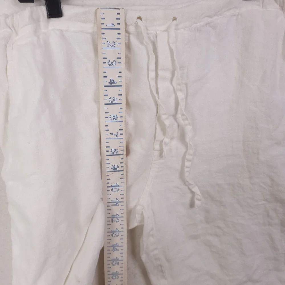 Martin Gordon Linen Shorts Mens Medium White Drawstring Casual Summer Beach
